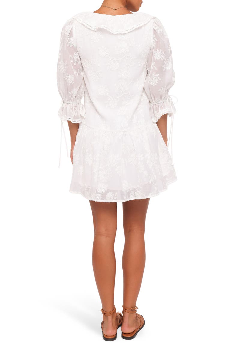 Frenchy Embroidered Floral Minidress, Alternate, color, WHITE