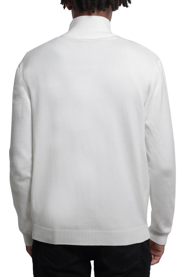 Mock Neck Full Zip Sweater, Alternate, color, OFF WHITE