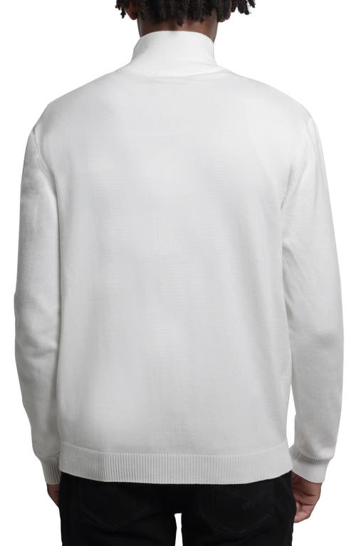 Shop Spring + Mercer Mock Neck Full Zip Sweater In Off White
