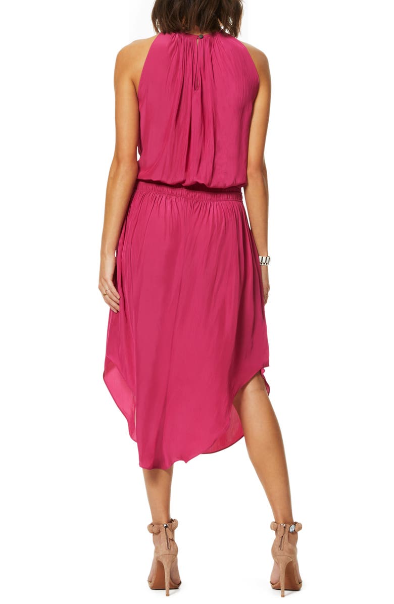 Ramy Brook Audrey Smocked Waist Sleeveless Midi Dress, Alternate, color, Pink Tulip