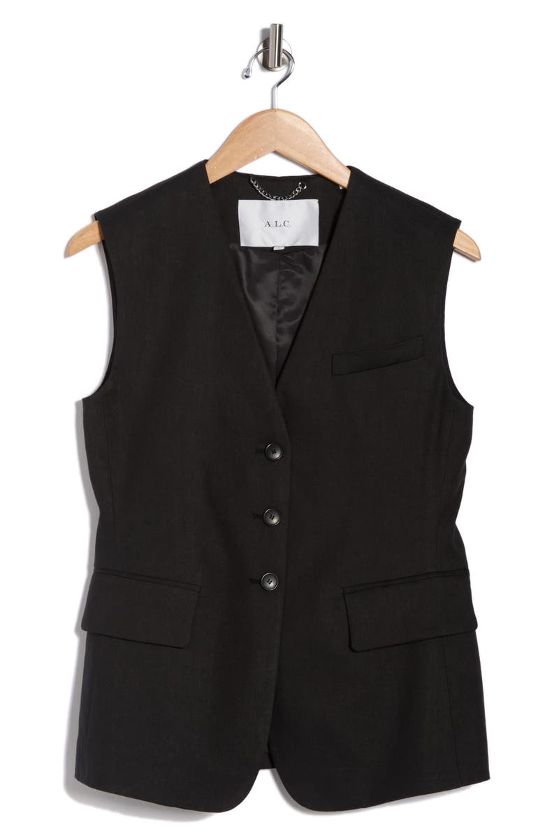 A.L.C. Noa Linen Blend Vest, Main, color, Black