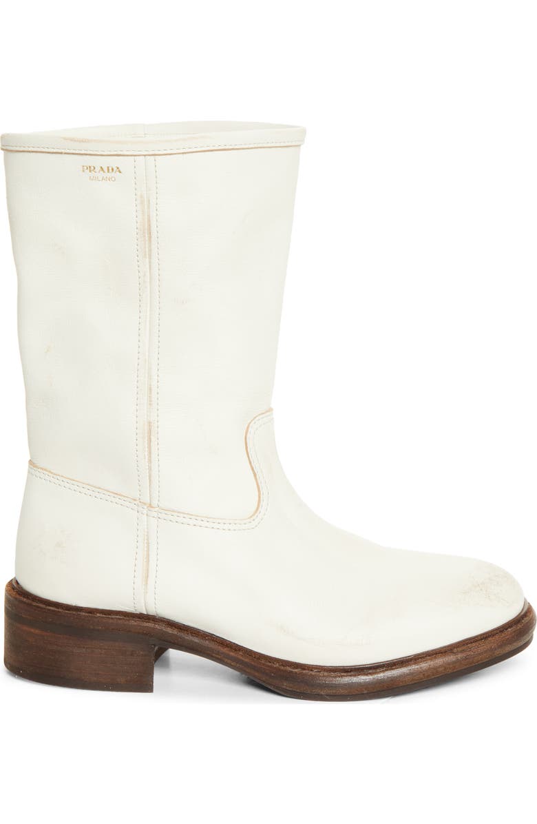 Prada Leather Boot, Alternate, color, Talco
