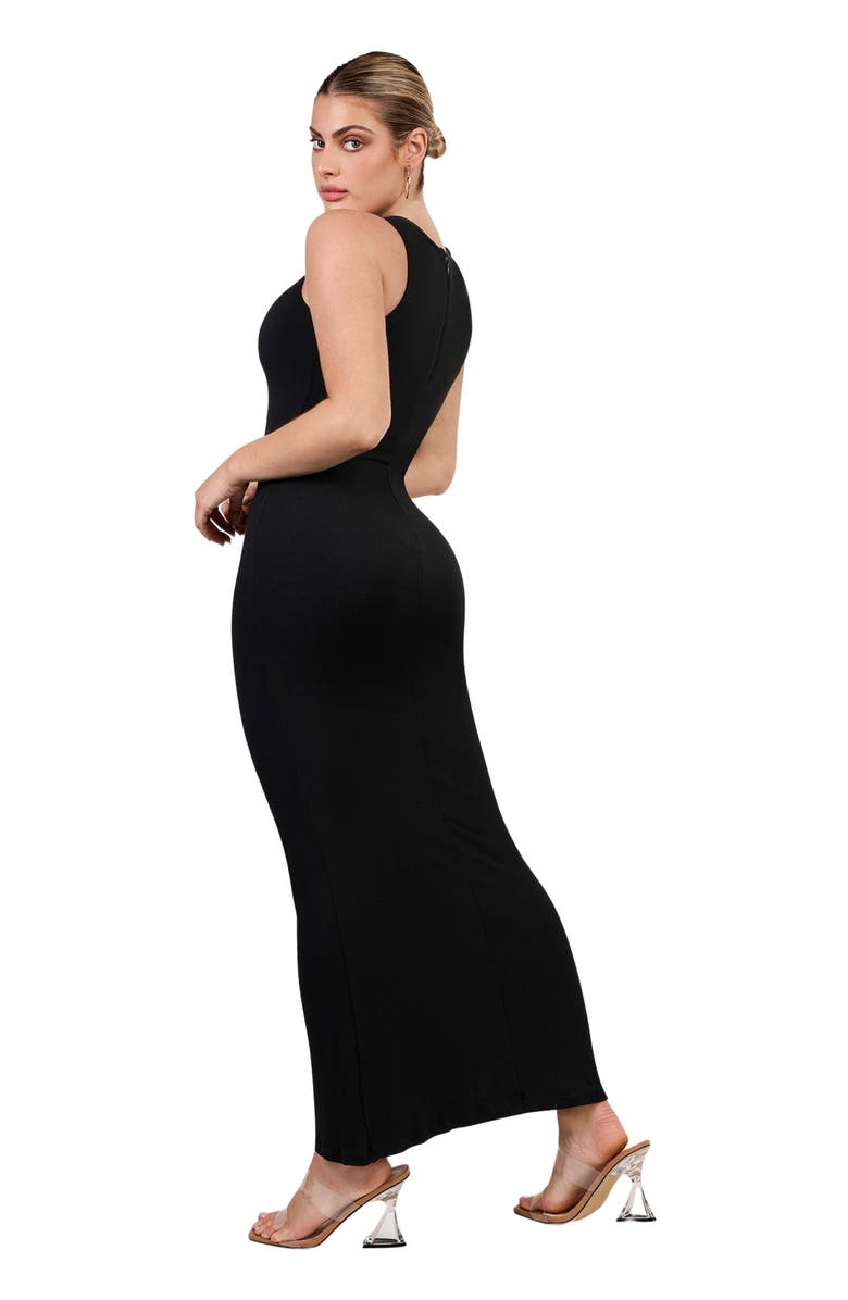 Popilush Shapewear Modal Sleeveless Crew Neck Slimming Maxi Dress, Alternate, color, 
