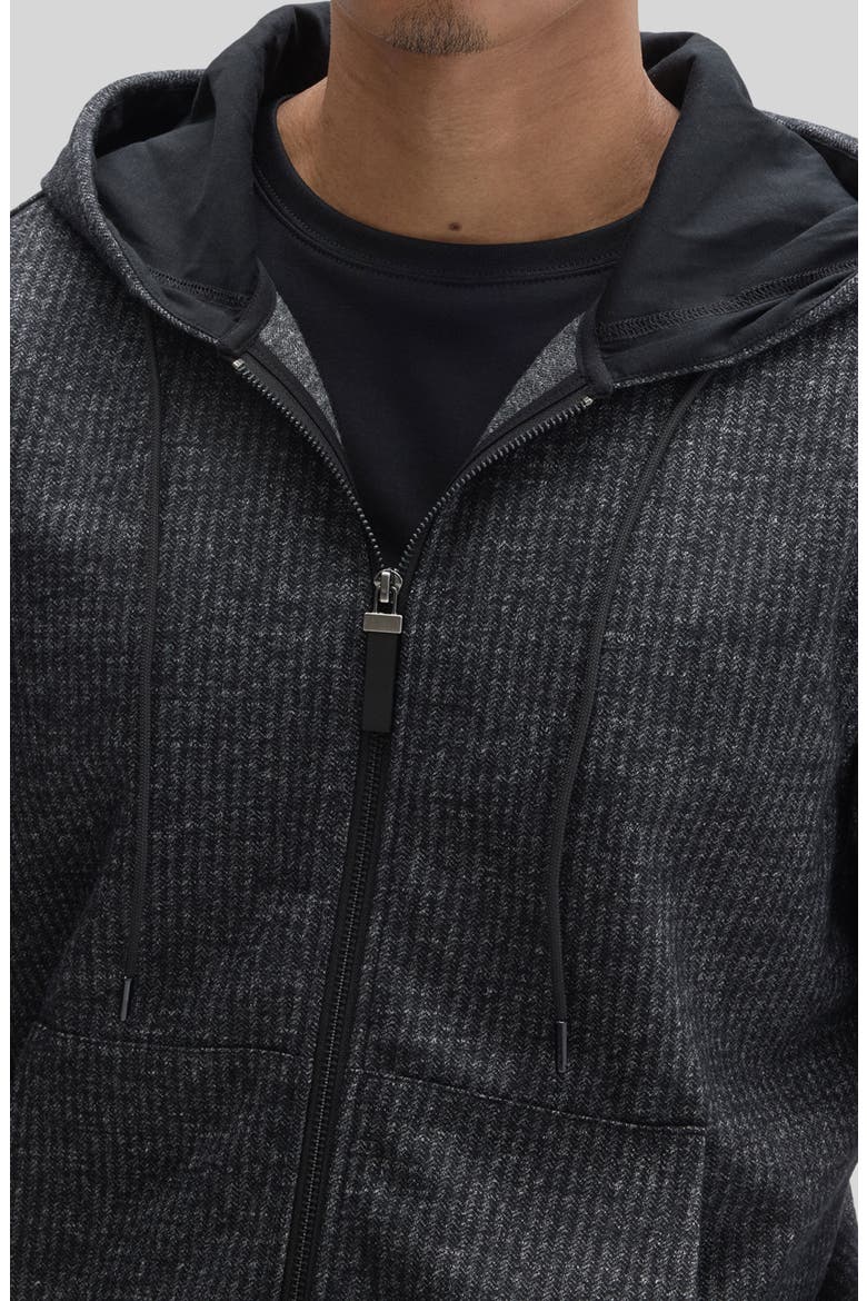 Cassius Full Zip Hoodie, Alternate, color, BLACK