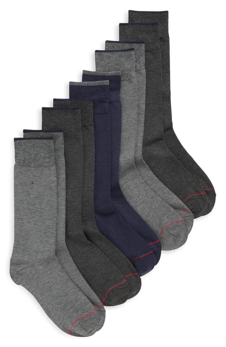 Tommy Hilfiger 5-Pack Dress Socks, Main, color, Grey Assorted