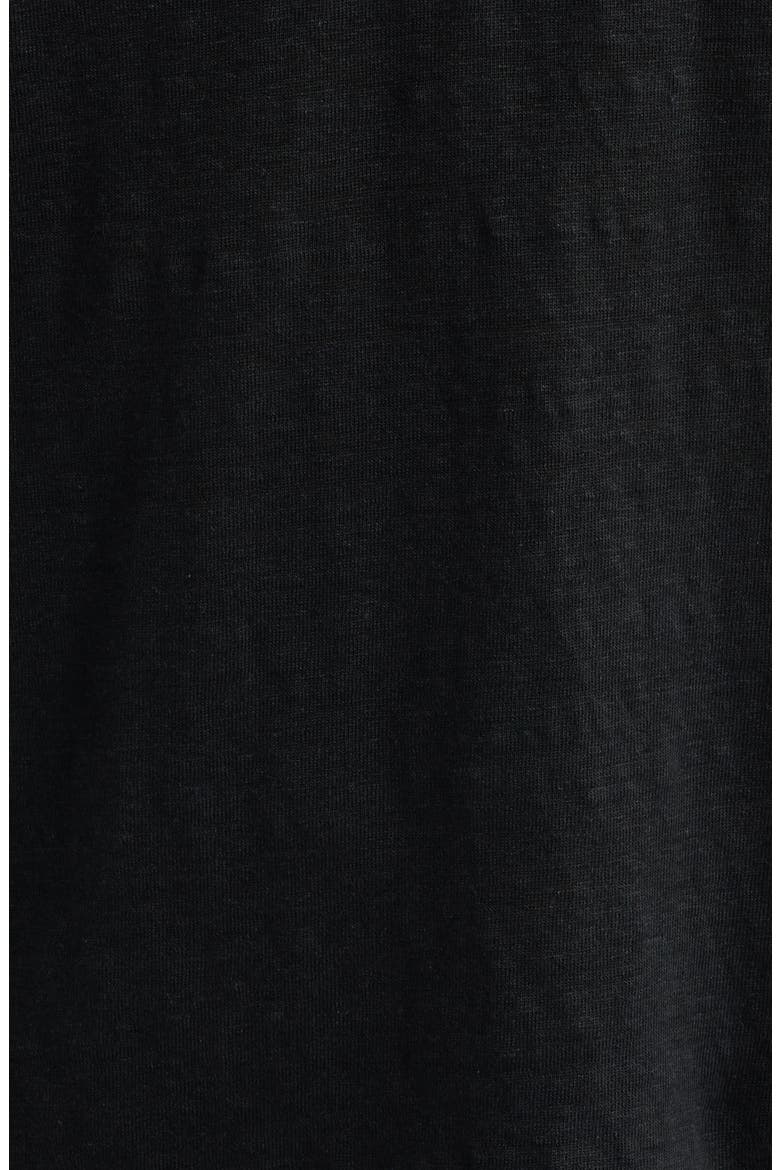 Linen Johnny Collar Polo, Alternate, color, BLACK