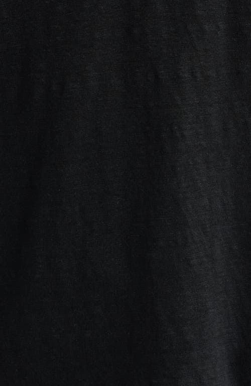Nordstrom Linen Johnny Collar Polo In Black