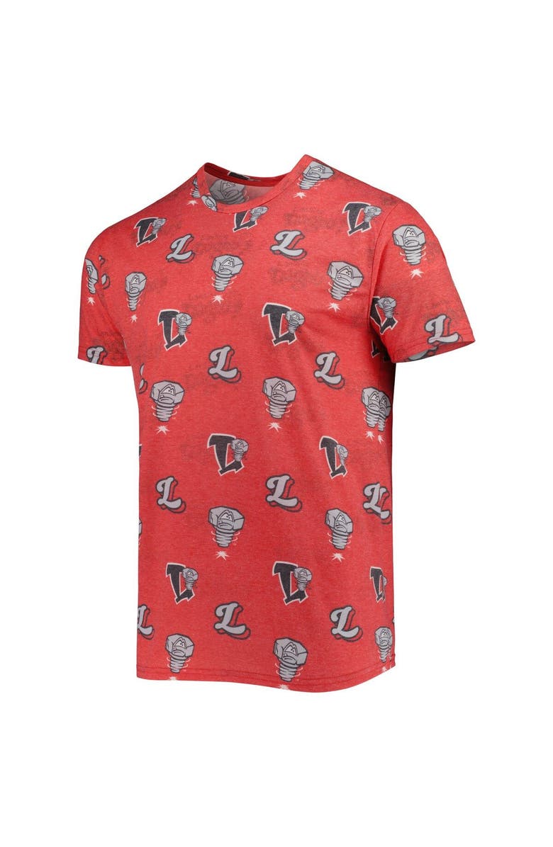 BOXERCRAFT Men's Red Lansing Lugnuts Allover Print Crafted T-Shirt, Alternate, color, Red