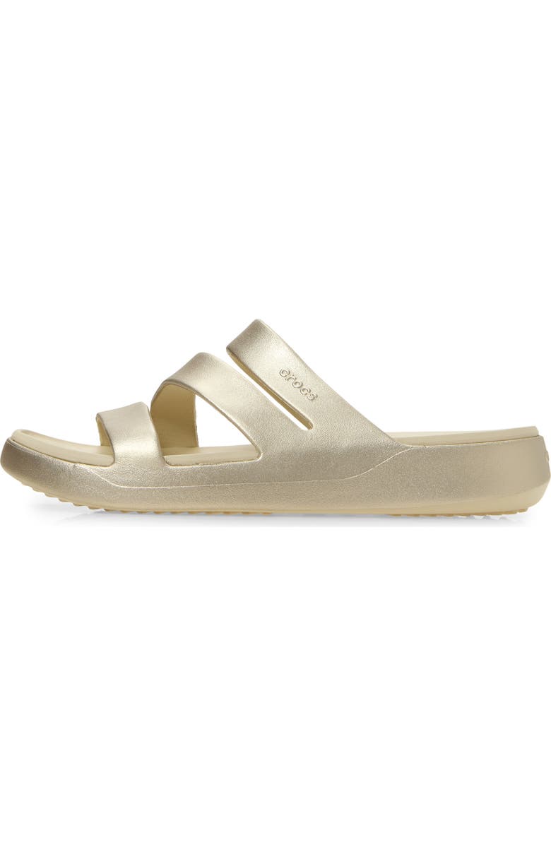 CROCS Getaway Waterproof Strappy Slide Sandal, Alternate, color, Champagne Metallic