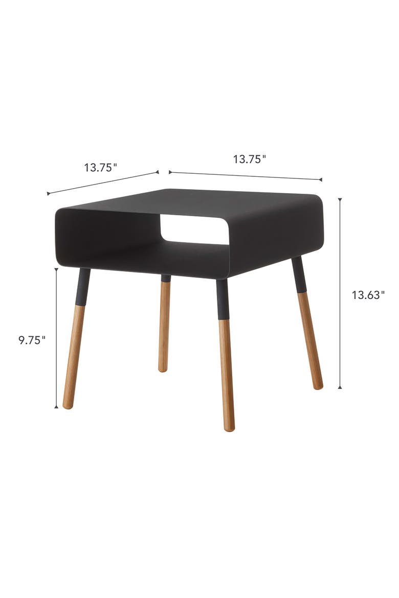 Short Side Table with Storage Shelf, Alternate, color, BLACK