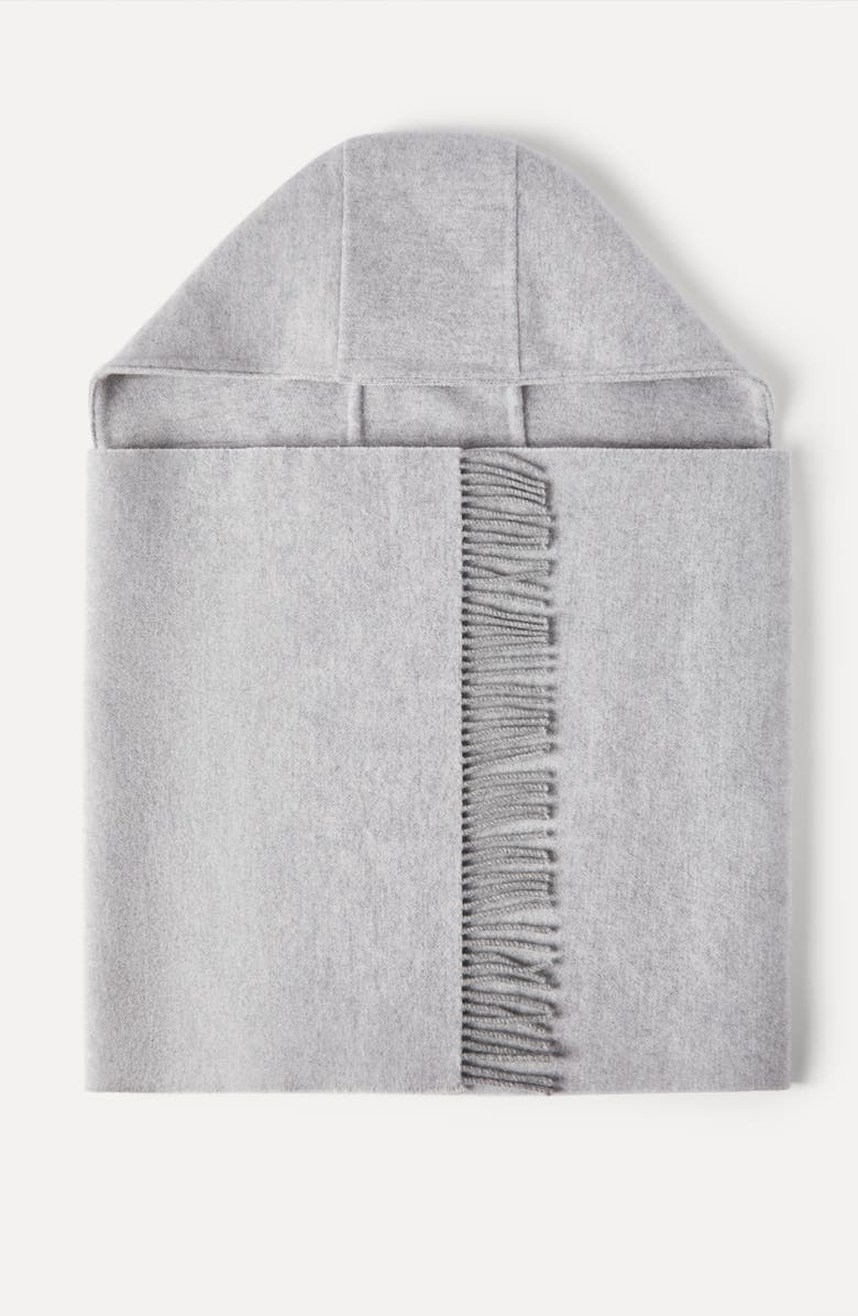 Brunello Cucinelli Knit scarf with hood, Alternate, color, Light Grey