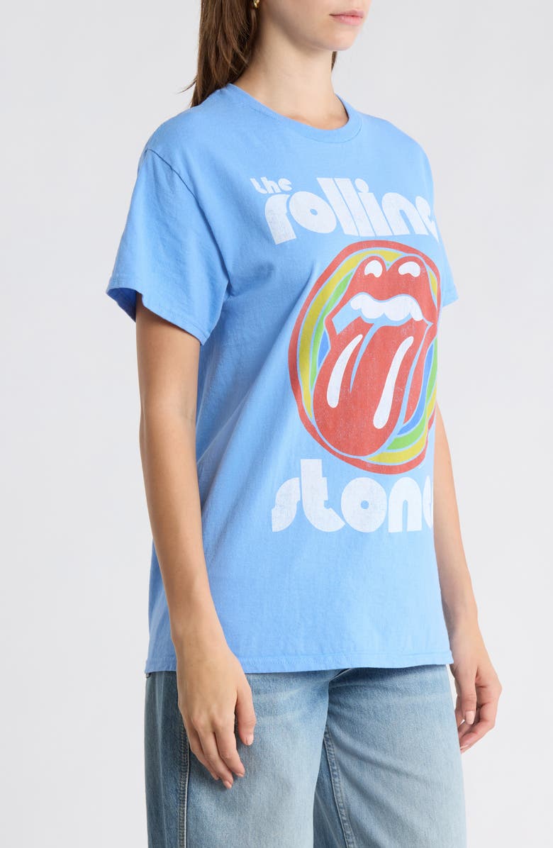 Junk Food Rolling Stones Bullseye Hot Lips Graphic T-Shirt, Alternate, color, Carolina Blue