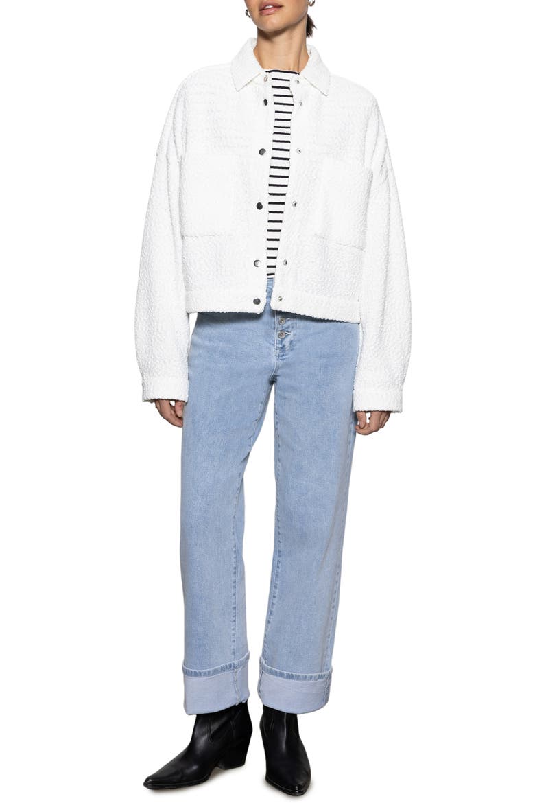 Trimmer Knit Shacket, Alternate, color, CHALK