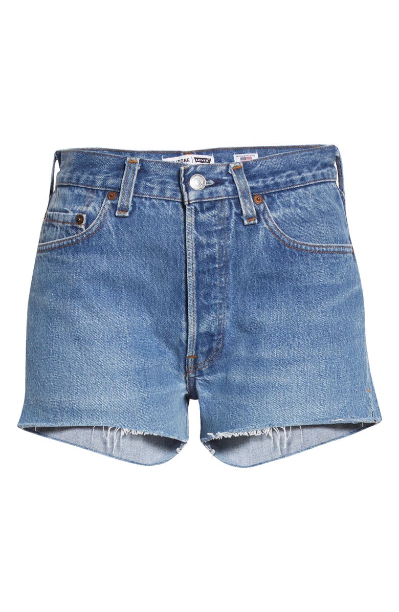 Re/Done The Short Repurposed Denim Shorts, Alternate, color, 