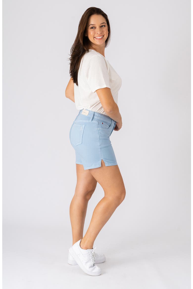 Side Vent Denim Shorts, Alternate, color, CERULEAN