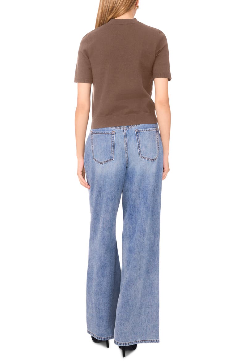 Saddle Short Sleeve Sweater, Alternate, color, CIDER SPICE