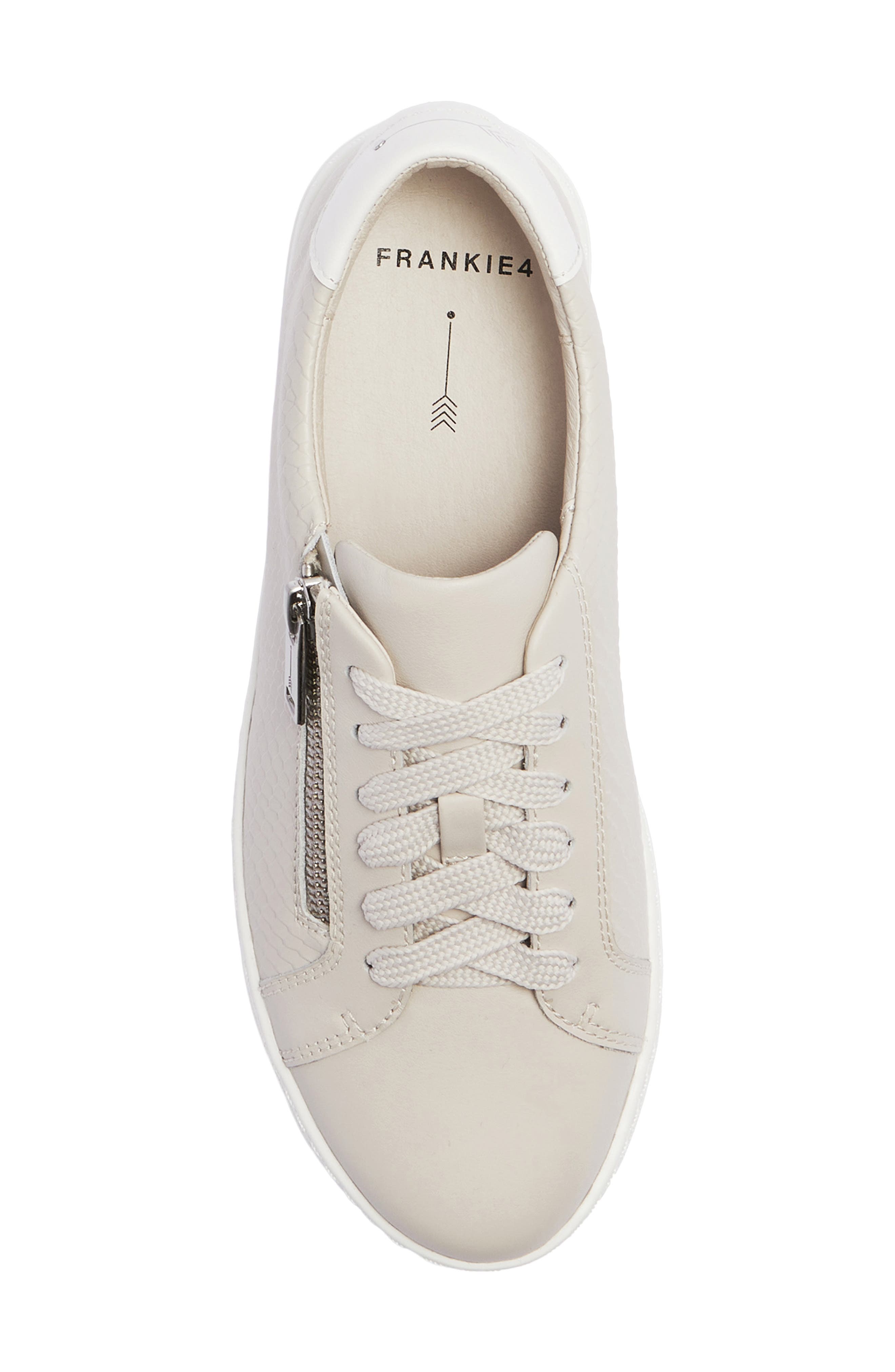 Billie II Zip Sneaker, Alternate, color, BONE GREY EMBOSS