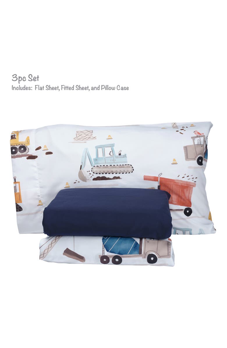 Bedtime Originals Construction Zone Transportation Twin Sheets & Pillowcase Set, Alternate, color, Multicolor