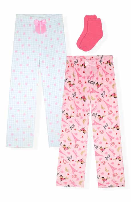 Kids' 2-Pack Fleece Pajama Pants & Socks Set