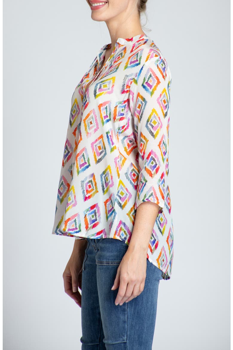 Tie Neck Top, Alternate, color, PINK MULTI