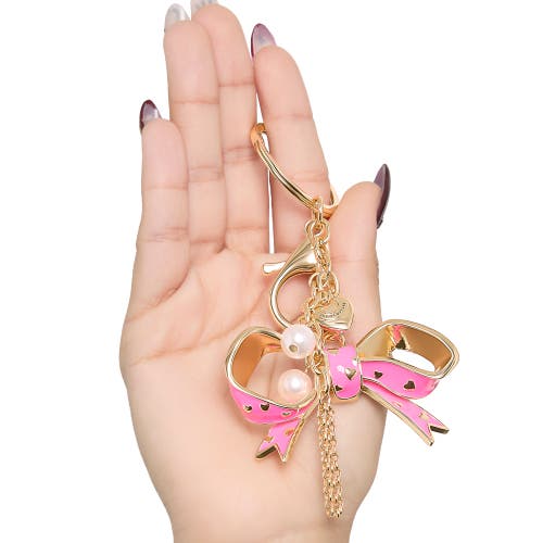 Juicy Couture Bow Charm Gold Keychain In Gold