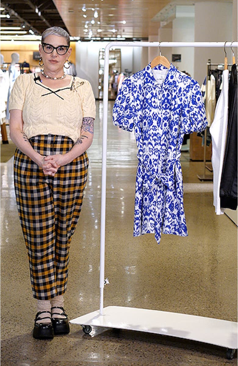 Puff Sleeve Tie Waist Shirtdress, sales video thumbnail