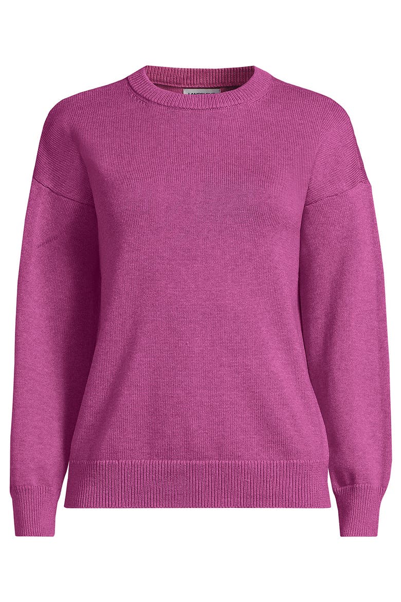 Plus Size Drifter Classic Cable Sweater, Alternate, color, Soft Raspberry Heather