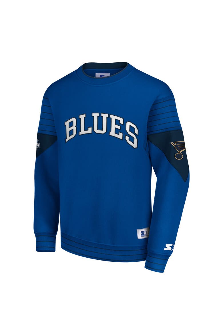 Men's Starter  Blue St. Louis Blues Faceoff Pullover Sweatshirt, Alternate, color, Blue