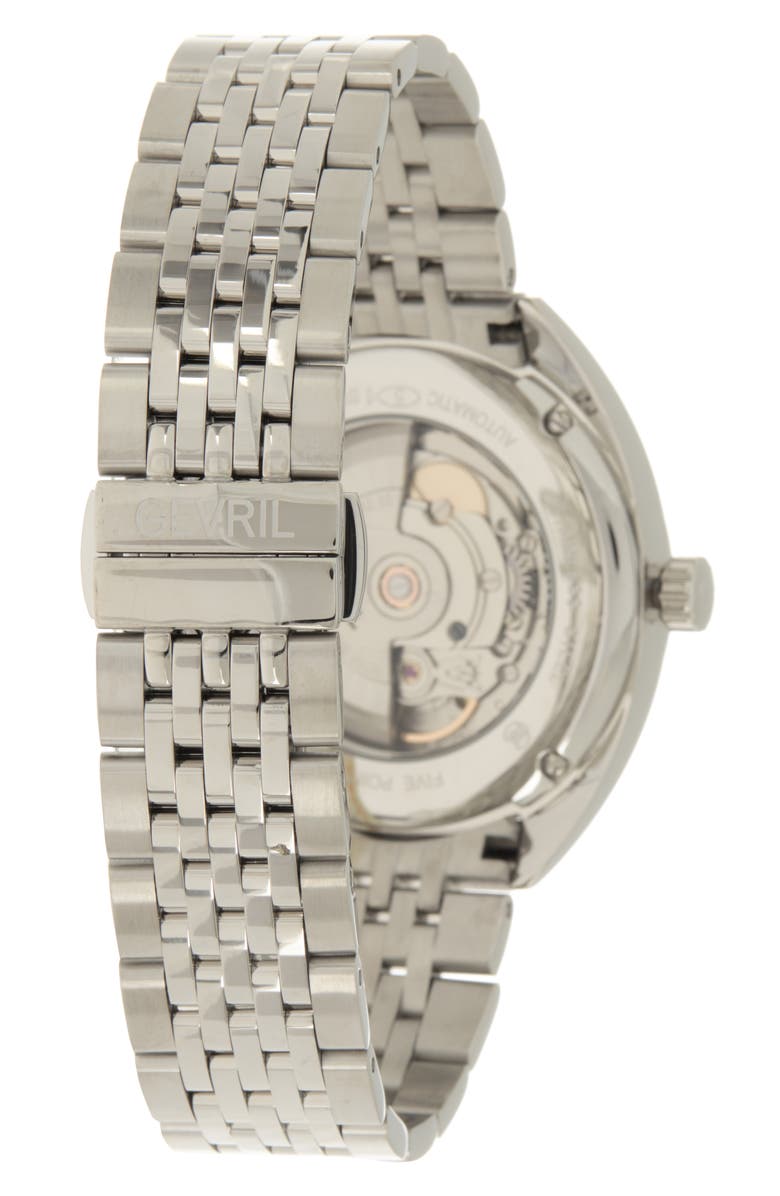 GEVRIL Men's Five Points Blue Dial Stainless Steel Watch, 44.5 mm, Alternate, color, Stainless Steel