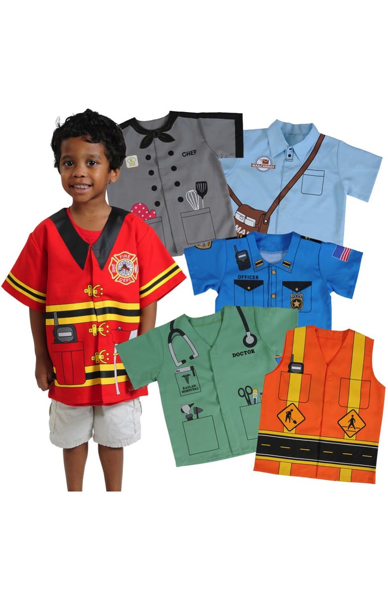 Kaplan Early Learning Company Community Helper Dress-Up Shirts - Set of 6, Main, color, Multicolored