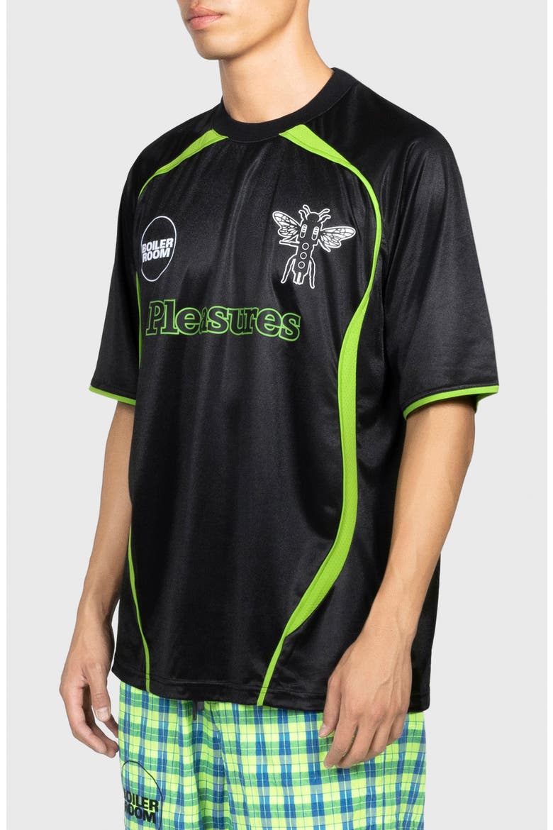 x Boiler Room Aqua Cotton Soccer Jersey, Alternate, color, BLACK