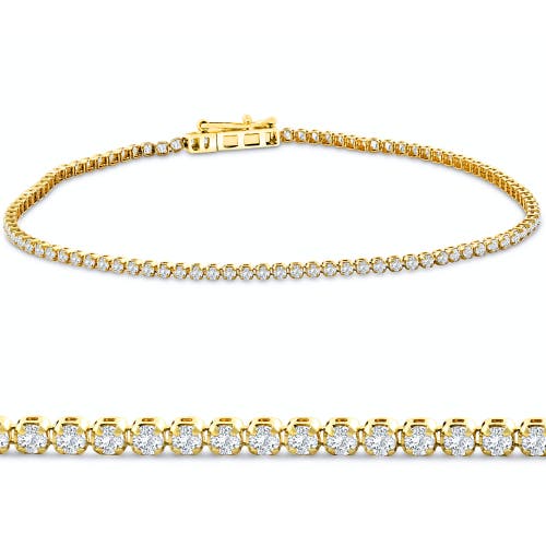 Bliss Diamond 1.23ct Diamond Lightweight 7" Tennis Bracelet 14k Gold Lab Grown In 14k Yellow Gold
