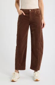 CITY BLUES Side Panel Barrel Leg Corduroy Pants