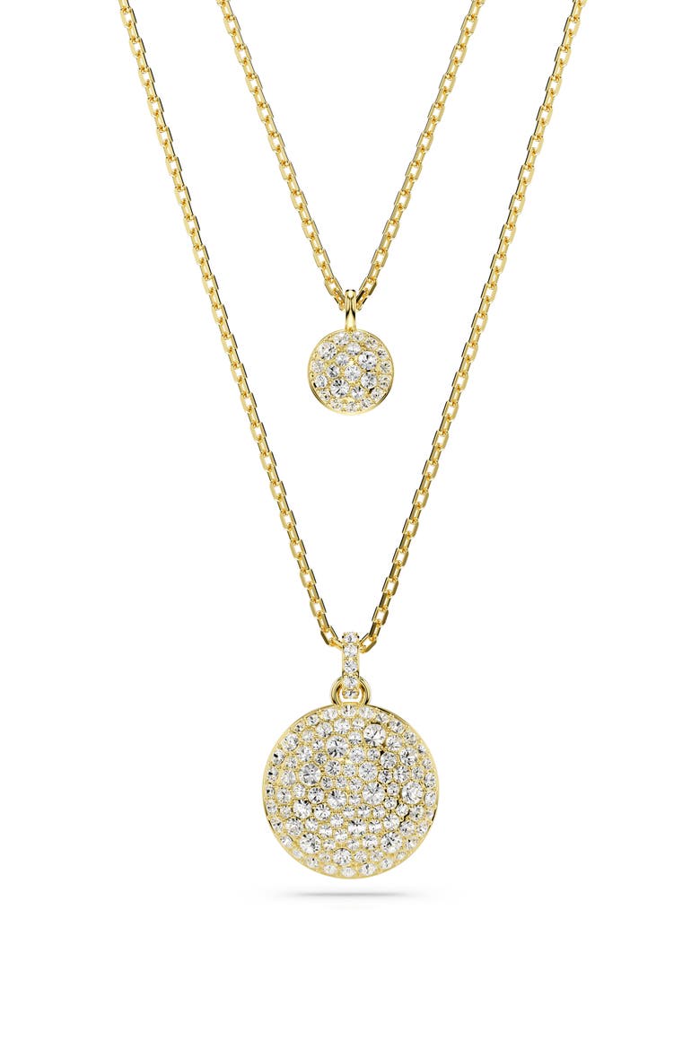 Sublima Crystal Pendant Layered Necklace, Main, color, WHITE/ GOLD