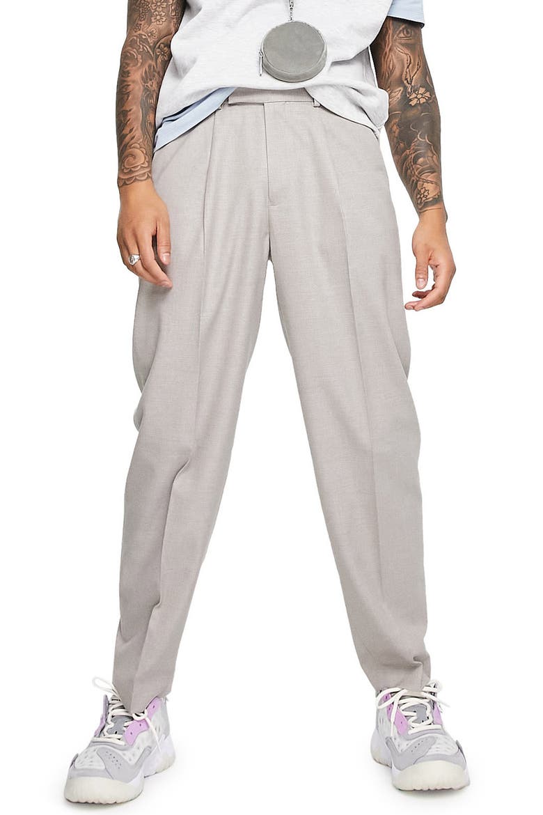 Oversize Tapered Trousers, Main, color, GREY