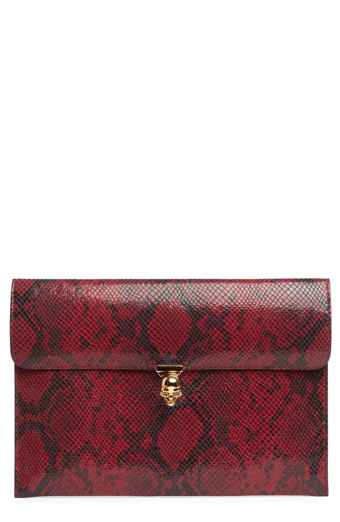McQueen Alexander McQueen Lambskin Leather Clutch (Women) | Nordstrom