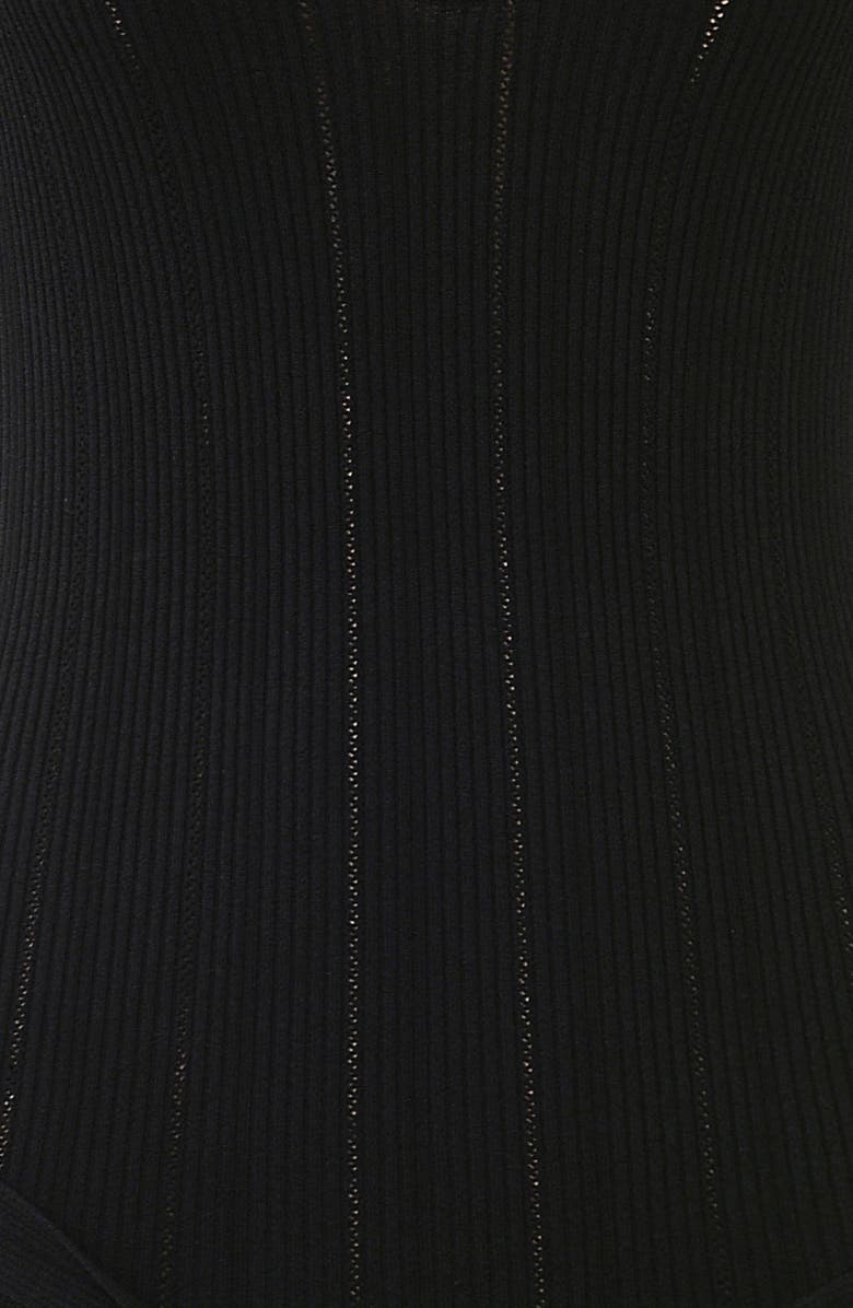 HOUSE OF CB Aziza Long Sleeve Rib Minidress, Alternate, color, Black