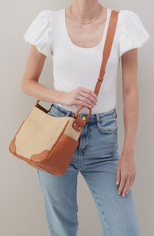 Hobo Sheila Straw & Leather Crossbody Bag In Natural Straw