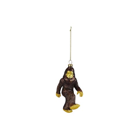 Glittered Glass Bigfoot Ornament