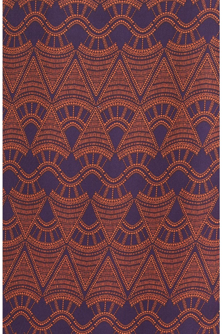 Print Woven Shift Dress, Alternate, color, RUST/ PURLE