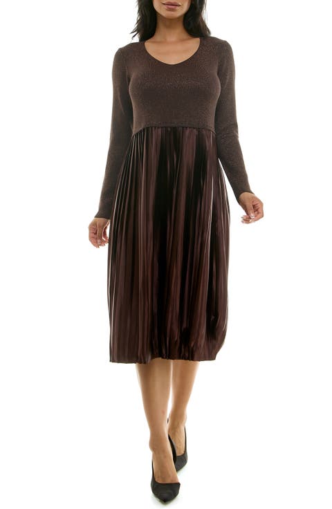 Long Sleeve Mixed Media Dress