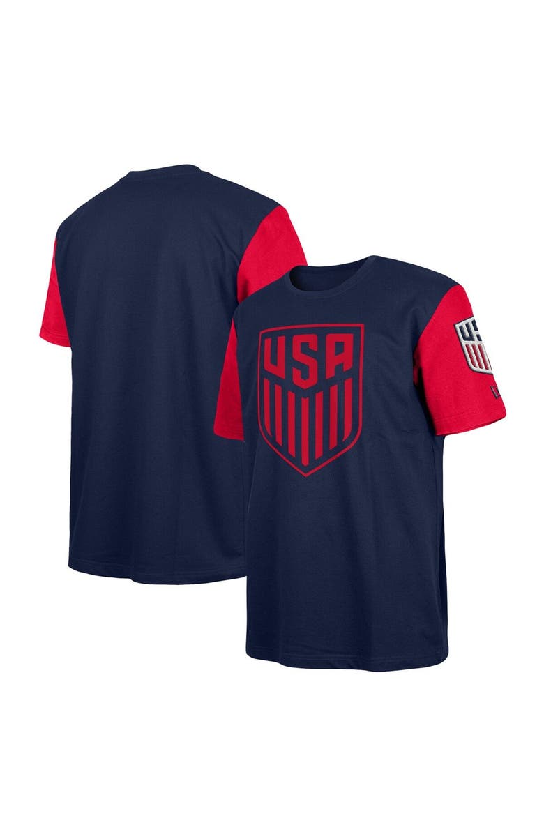 5TH AND OCEAN BY NEW ERA Men's 5th & Ocean by New Era Navy USMNT Athleisure Heavy Jersey T-Shirt, Main, color, 