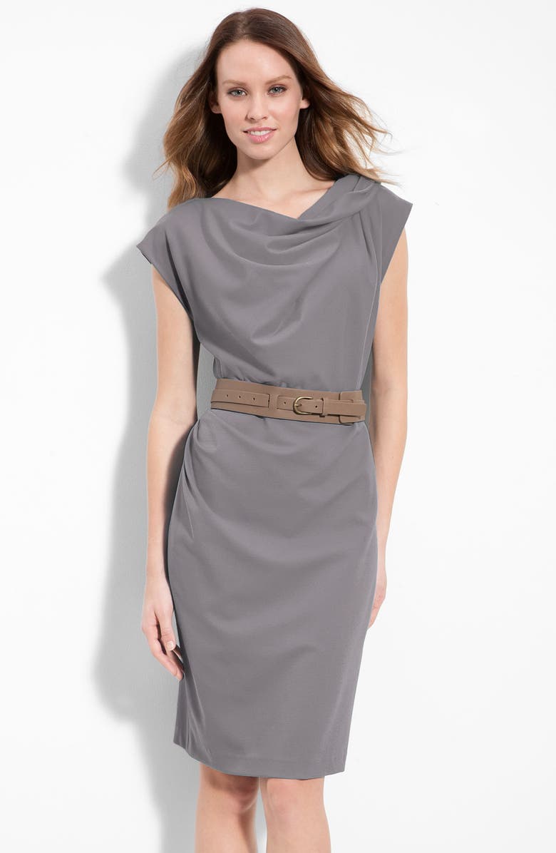 Suzi Chin for Maggy Boutique Belted Cap Sleeve Sheath Dress, Main, color, 