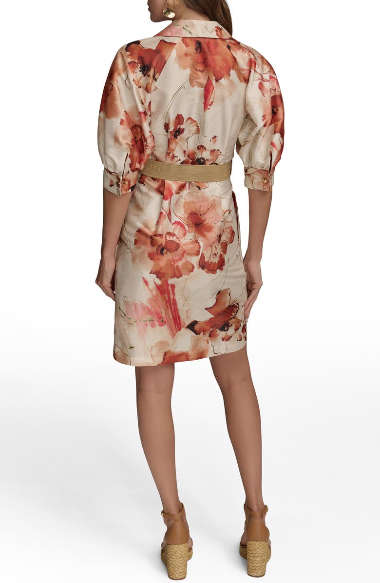 Donna Karan New York Floral Print Shirtdress, Alternate, color, Cinnamon Multi