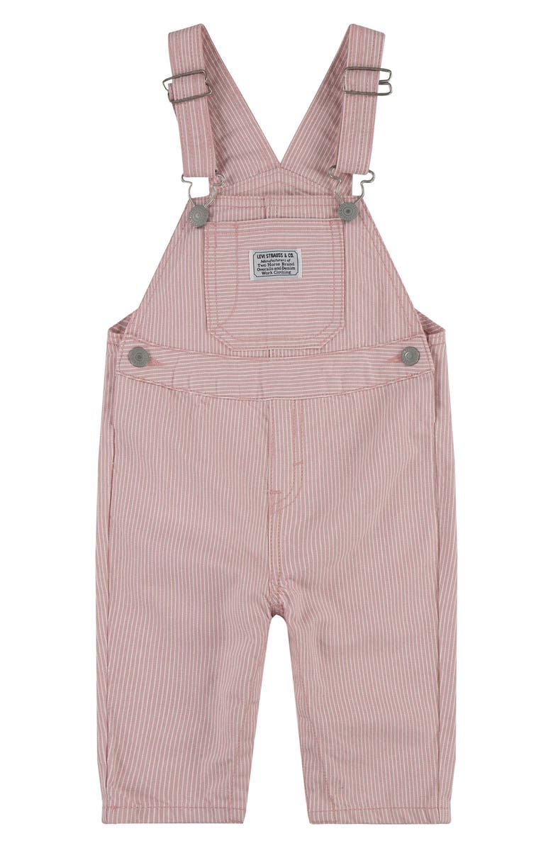 Levi's Railroad Stripe Cotton Overalls, Main, color, Red/ Whtite Stripe