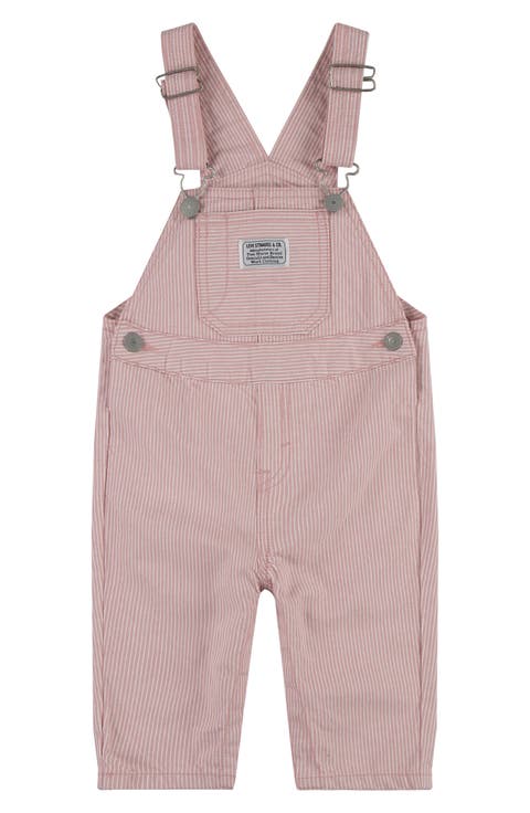 Railroad Stripe Cotton Overalls (Baby)
