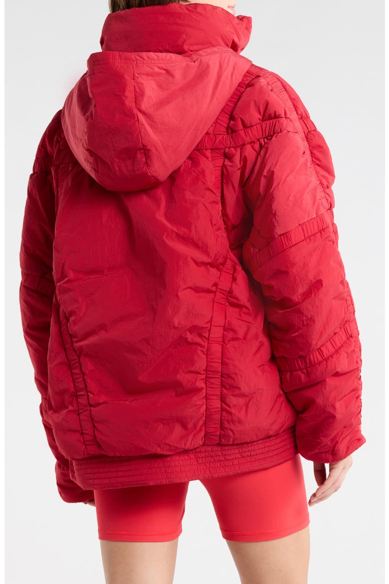 Shirr Enough Backpack Water Resistant Puffer Jacket, Alternate, color, CRANBERRY