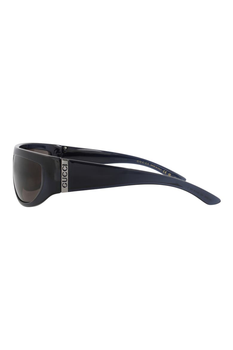 64mm Wrap Sunglasses, Alternate, color, BLUE BLUE GREY