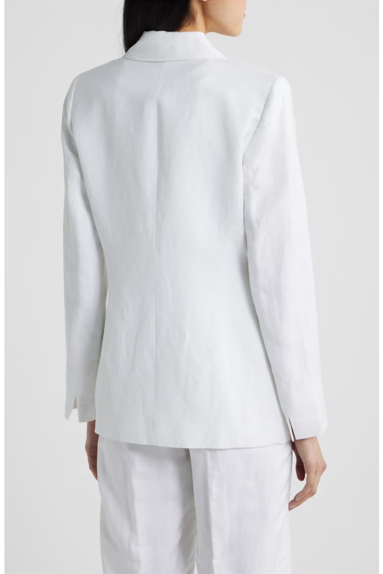 Double Breasted Linen Blend Blazer, Alternate, color, CRISP WHITE