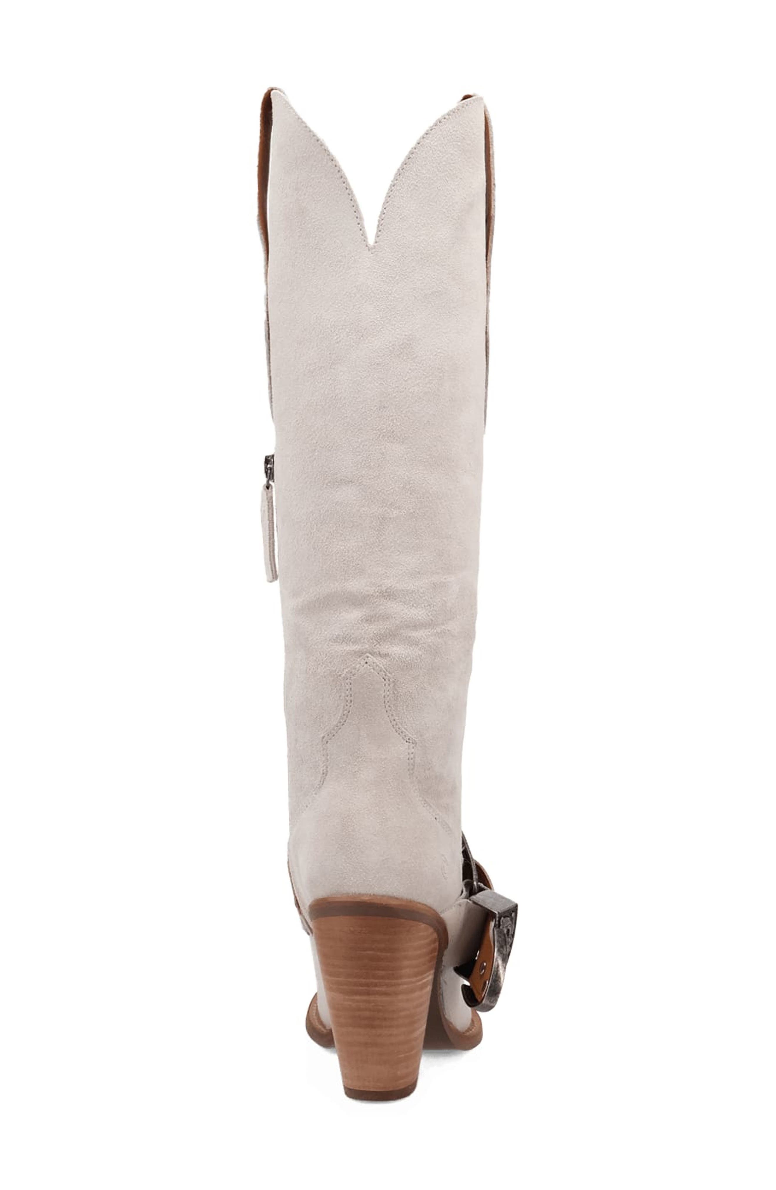 Dingo Yeehottie Over the Knee Western Boot, Alternate, color, Light Grey